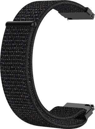 ACM Watch Strap Nylon Loop for Noise Colorfit Giga Smartwatch Belt Band Black Smart Watch Strap