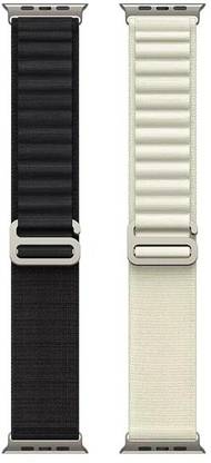 ABSOLUTE LIFESTYLE Bands/Straps Compatible with Watch 49mm 45mm 44mm 42mm Men & Women, Adjustable Strap with Metal G-Hook Premium black and white Strap for iWatch Ultra Series SE 8 7 6 5 4 3 2 1 (Loop Strap, Watch NOT Included) Smart Watch Strap