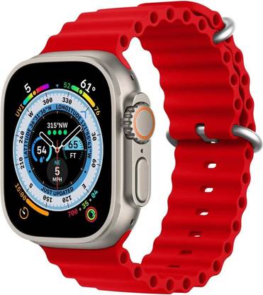 MobiLooks Ocean iWatch Ultra 49mm /45mm/44mm/42mm/ Series 8/7/6/5/4/3/SE Silicone Loop Band Smart Watch Strap