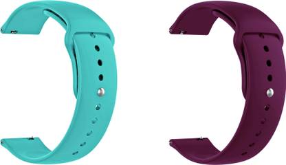 ACM Pack of 2 Watch Strap for Huami Amazfit Bip Lite (Light Blue/Burgundy Purple) Smart Watch Strap