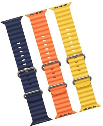Antoj Smart Watch strap for T800, T900, T10, I8 pro,I7 pro, S8 ultra, watch 8, Watch 9 of size 49mm 45mm 44mm 42mm(blue, orange, yellow ) Smart Watch Strap