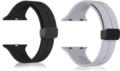 BLACK LOVIES Soft Silicon Magnetic Smart Watch Strap Belt for Ultra Watch 49 mm, Series 8 / 7 45 mm, Series 6 / 5 / 4 44 mm, Series 3 / 2 / 1 42 mm, T800 Ultra, Watch 8 Ultra, i8 Pro Max, W26, T800 Smart Watch Strap
