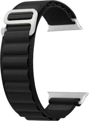 ACM Sliding Watch Strap Nylon Hook for Apple Watch Series 3 38mm Smartwatch Black Smart Watch Strap