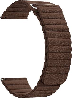 ACM Leather Watch Strap for Zebronics Flaunt Pro Smartwatch Belt Band Brown Smart Watch Strap