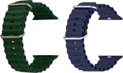 Priavy Ocean Smart Watch Strap Belt for Ultra Watch 49 mm, Series 8 / 7 45 mm, Series 6 / 5 / 4 44 mm, Series 3 42 mm, T800 Ultra, Watch 8 Ultra, i8 Pro Max, W26, T800. Smart Watch Strap(Green, Blue ) Smart Watch Strap