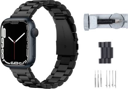 TECHNUV Stainless Steel Metal Chain Fit Band Strap Compatible with Apple Watch Series 7 (45mm), Series 6|SE|5|4 (44mm), Series 3|2|1 (42mm) [Watch Not Included] Smart Watch Strap