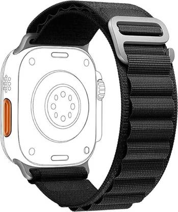 KICKSTORM Loop Nylon Band Adjustable Loop Sport Breathable Strap Watch Not Included Smart Watch Strap Ultra1/Ultra2/ 9/8/7/6/5/4/3/2/1/SE Compatible For Strap 49mm /45mm/44mm/42mm Smart Watch Strap Smart Watch Strap