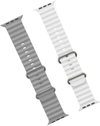 Priavy Grey & White silicon Smart Watch straps for iWatch Band Ultra 49mm/45mm/44mm/42mm Smart Watch Strap