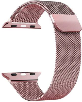 Ace tech Metal Stainless Steel Bands Compatible with Apple Watch Strap, Loop Magnetic Milanese Strap for iWatch Series 8,7,6,5,4,3,2 (42MM 44MM 45MM / 49MM Ultra, Rose Gold) Smart Watch Strap