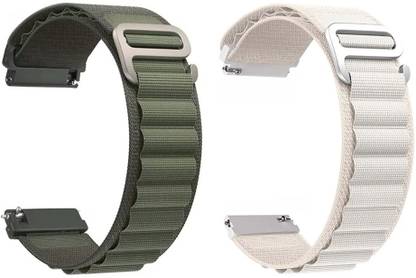 AOnes Pack of 2 Alpine Nylon Loop Watch Strap for Timex Calling Max Smart Watch Strap