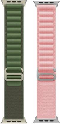 FunFlickers Alpine Loop Smart Watch Strap Belt for Ultra Watch 49 mm, Series 8 / 7 45 mm, Series 6 / 5 / 4 44 mm, Series 3 / 2 / 1 42 mm, T800 Ultra, Watch 8 Ultra, i8 Pro Max, W26, T800 Smart Watch Strap (Black, White) Smart Watch Strap