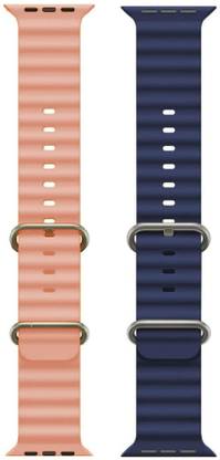 Priavy Silicone Smart Watch Strap Compatible with T800 & T900 ultra, Watch 8 & Watch 9 ultra, T10, I8 & I7 pro max, S8 ultra watch( Pink & Blue) Smart Watch Strap