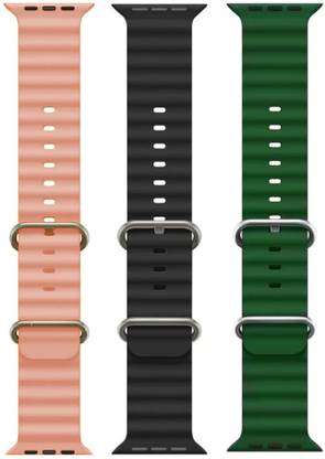 Antoj Smart Watch strap for T800, T900, T10, I8 pro,I7 pro, S8 ultra, watch 8, Watch 9 of size 49mm 45mm 44mm 42mm()Pink, black, green Smart Watch Strap