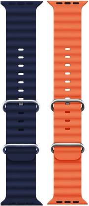 Flipkart SmartBuy Ocean Smart Watch Strap Belt for Ultra Watch 49 mm, Series 8 / 7 45 mm, Series 6 / 5 / 4 44 mm, Series 3 / 2 / 1 42 mm, T800 Ultra, Watch 8 Ultra, i8 Pro Max, W26, T800. Smart Watch Strap(Black,Orange) Smart Watch Strap