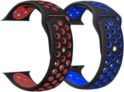 VEKIN (Pack of 2)Strap Compatible for Watch Band 42mm 44mm 45mm Adjustable Silicone Wristband Sport Loop for Watch Series 7/6/5/4/3/2/1, SE Smart Watch Strap