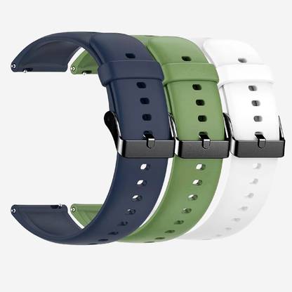 TRENDINGVIEW 22mm Strap Combo for Smart Watches (3 Straps) Black Buckle | Easy Fit Adjustable Design Smart Watch Strap