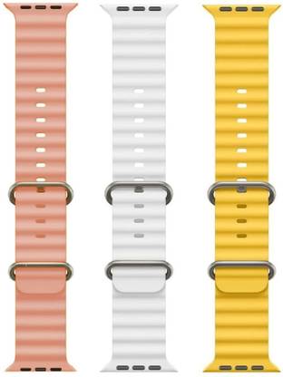 Antoj Smart Watch strap for T800, T900, T10, I8 pro,I7 pro, S8 ultra, watch 8, Watch 9 of size 49mm 45mm 44mm 42mm(Pink, white,Yellow ) Smart Watch Strap