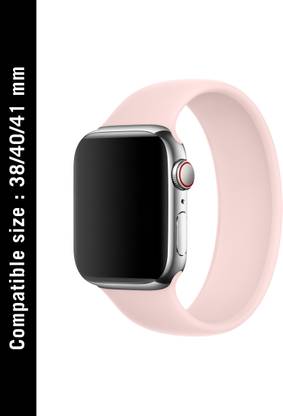DailyObjects Premium Lightweight Chalk Pink Solo Loop Silicone Wrist Band For 38mm/40mm/41mm Compatible For Iwatch Series Ultra 8 7 6 5 4 3 Smart Watch Strap