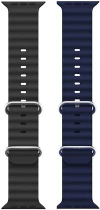 menaso Silicone Ocean Premium Strap Combo Compatible with iWatch 38mm 40mm and 41mm Perfect Fit for Ultra SE2 SE Series 8/7/6/5/4/3/2/1 Smart iWatch Strapband for Men Women Smart Watch Strap Smart Watch Strap