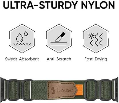 SUITISBEST Apple Watch Nylon Sport Loop Strap for Ultra 2 / Ultra,49MM,45MM,44MM,42MM Smart Watch Strap