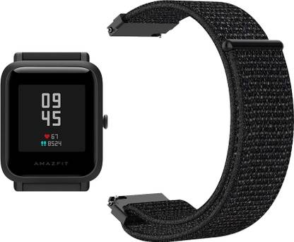 ACM Watch Strap Nylon Soft Loop 20mm for Amazfit Bip S A1821 ( Smartwatch Sports Band Black) WSM3V20BK1301 Smart Watch Strap