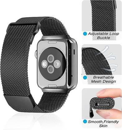 MobiLooks Milanese iWatch Ultra 49mm /45mm/44mm/42mm/ Series 8/7/6/5/4/3/SE Silicone Loop Band Smart Watch Strap