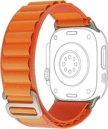 Alpha Electronics Alpine Loop Nylon Bands Compatible with Apple Watch Band 49mm 45mm 44mm 42mm Women Mens, Adjustable Sport with Metal G-Hook Braided Strap for iWatch Ultra Series SE 8/7/6/5/4/3/2/1 - WATCH NOT INCLUDED Smart Watch Strap