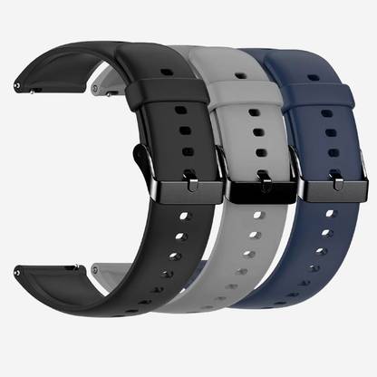 TRENDINGVIEW 22mm Strap Combo for Smart Watches (3 Straps) Black Buckle | Easy Fit Adjustable Design Smart Watch Strap