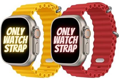 Gadgetzilla Streachable Silicone Ocean Loop Bands / Straps Compatible with iWatch Replacement Straps 49mm 45mm 44mm 42mm pack of 2 Smart Watch Strap