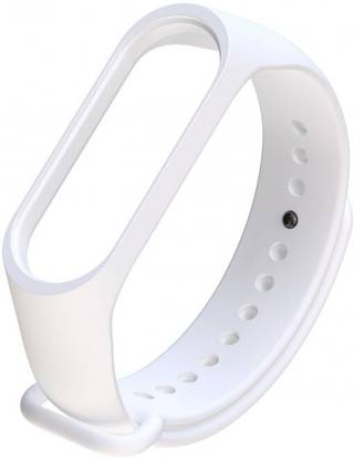 Baazmo Silicone Strap for models Xiaomi Mi Band 4 and Mi Band 3, with Plain design and White color (Device not included) Smart Band Strap