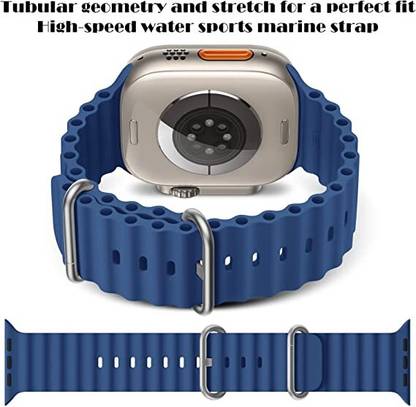 MobiLooks Ocean iWatch Ultra 49mm /45mm/44mm/42mm/ Series 8/7/6/5/4/3/SE Silicone Loop Band Smart Watch Strap