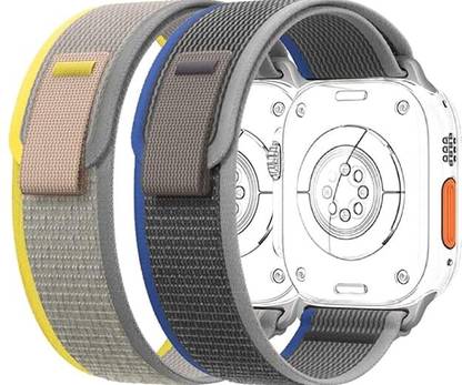 Gadgetzilla 2 Pack Trail Loop Band Compatible with iWatch Band Ultra 2/Ultra 49mm 45mm 44mm 42mm, Nylon Weave Sport Loop Adjustable Strap for iWatch Ultra/Ultra 2 Series 9 8 7 6 5 4 3 2 1 SE Smart Watch Strap