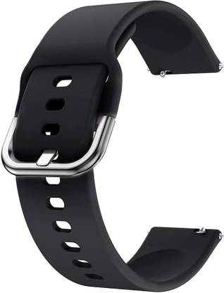 Priavy Silicone Compatible with Samsung Gear S3 Frontier I Gear S3 Classic I Galaxy Watch3 (45mm) I Galaxy Watch (46mm)silver buckle(black ) Smart Watch Strap