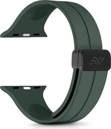 NECESORIES Soft Silicon Belt Magnetic Folding Buckle Band for Iwatch 42/44/45/46/49 mm Smart Watch Strap