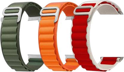 TULUA Alpine Loop Nylon Bands/Straps Compatible with Watch 49mm 45mm 44mm 42mm Men & Women, Adjustable Strap with Metal G-Hook Premium Strap (pack of 3 ) Smart Watch Strap