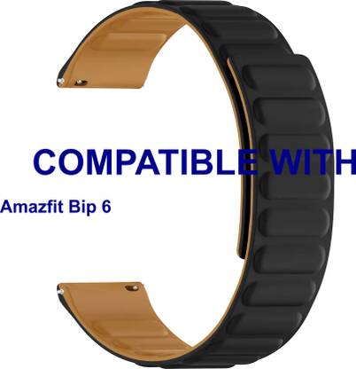 ACM WSM16D22BK3877 Watch Strap Magnetic Loop Belt 22mm for Amazfit Bip 6 Smartwatch Black Smart Watch Strap