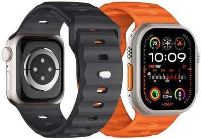 SUITISBEST Apple Watch Ultra 2 / Ultra Rugged Silicone Strap Compitable 49MM, 45MM, 44MM, 42MM Smart Watch Strap