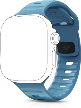 NECESORIES Sports Silicon Rugged Armour Strap Compatible for Apple Watch Bands 42mm 44mm 45mm 46mm 49mm Series for Men and Women Smart Watch Strap