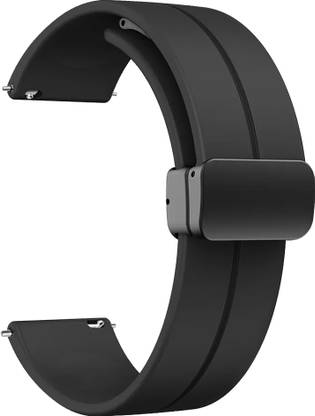 ACM Watch Strap Magnetic Clasp for Garmin Forerunner 245 Music Smartwatch Black Smart Watch Strap