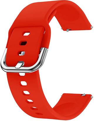 Priavy Silicone Compatible with Samsung Gear S3 Frontier I Gear S3 Classic I Galaxy Watch3 (45mm) I Galaxy Watch (46mm)silver buckle(red ) Smart Watch Strap