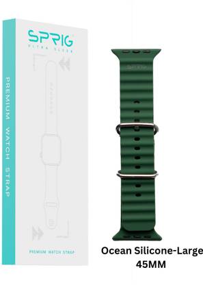 Sprig Liquid Silicon Ocean Strap for iWatch Series 7 (Large 45MM) Smart Watch Strap