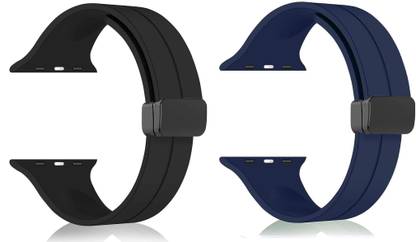 BLACK LOVIES Soft Silicon Magnetic Smart Watch Strap Belt for Ultra Watch 49 mm, Series 8 / 7 45 mm, Series 6 / 5 / 4 44 mm, Series 3 / 2 / 1 42 mm, T800 Ultra, Watch 8 Ultra, i8 Pro Max, W26, T800 Smart Watch Strap