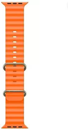 pompeo Apple Watch Orange Silicon Ocean Strap for 42MM,44MM,45MM,49MM Orange Ocean Strap, iWatch Bands Series 8 7 6 5 4 3 2 1 SE Smart Watch Strap