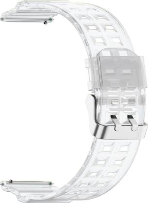ACM Watch Strap Transparent Design for Noise Noisefit Buzz Round Smartwatch White Smart Watch Strap