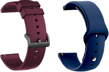 PUNAK 22MM Silicon Smartwatch Band Straps Pack of 2 Smart Watch Strap
