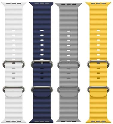 Antoj Smart Watch Strap Belt for Ultra Watch 49 mm, Series 8 / 7 45 mm, Series 6 / 5 / 4 44 mm, Series 3 42 mm, T800 Ultra, Watch 8 Ultra, i8 Pro Max, W26, T800 Ocean (white, blue, yellow, grey ) Smart Watch Strap