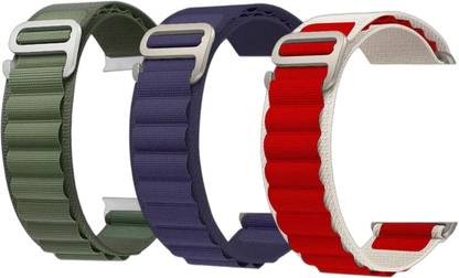 TULUA Alpine Loop Nylon Bands/Straps Compatible with Watch 49mm 45mm 44mm 42mm Men & Women, Adjustable Strap with Metal G-Hook Premium Strap (pack of 3 ) Smart Watch Strap