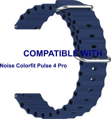 ACM WSM18F22DBL3871 Watch Strap Silicone Smart 22mm for Noise Colorfit Pulse 4 Pro Smartwatch Dark Blue Smart Watch Strap