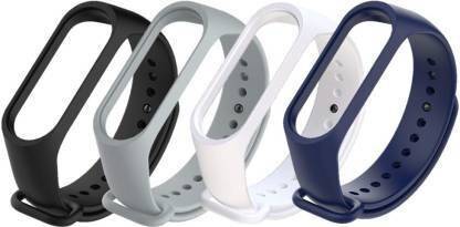 Jape Silicone Regular colors of mi band Straps in one Pack (Combo pack 04 Straps ) Fit for models Xiaomi Mi Band 3 and Mi Band 4, (Device not included) Smart Band Strap/ Replacement Straps / Different Colors / Fresh New Piece / High Quality / Soft Silicone / Men & Women can both Use Smart Band Strap