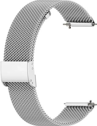 ACM Watch Strap Adjustable Metal for Noise Noisefit Curve Smartwatch Belt Silver Smart Watch Strap